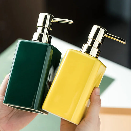 distributeur de savon en céramique pour salle de bain moderne - vue 2 sur 11