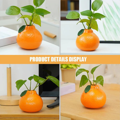 Ceramic Vase, Orange Vase for Home Decor,Decorative Vase Fruit Shape Vase Tabletop Decorative Vase Table Centerpieces Decoratio - vue 5 sur 7