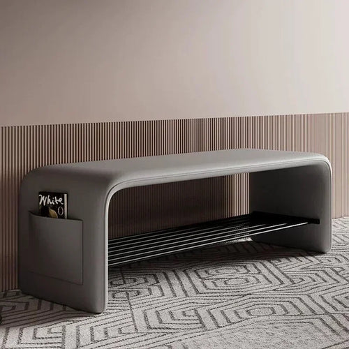 Doorway Shoe-changing Stool, Shoe Cabinet Storage, Two-purpose All-in-one Stool, Bedroom Simple Bedside Bench for Sitting - vue 4 sur 10
