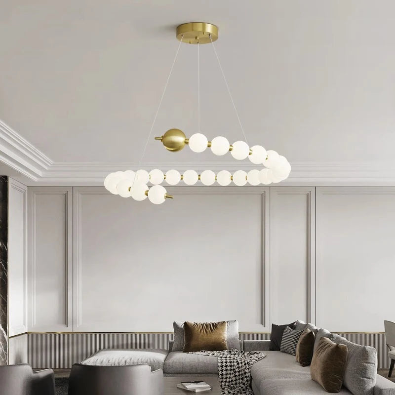 lustre led de luxe moderne pour éclairage intérieur suspendu - vue 4 sur 10