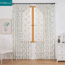 Rideau voile transparent motif floral style moderne salon