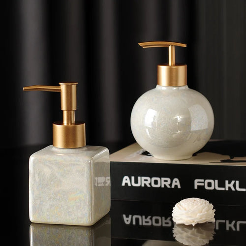 flacons en céramique vides à pompe pour cosmétiques et désinfectant - vue 2 sur 5