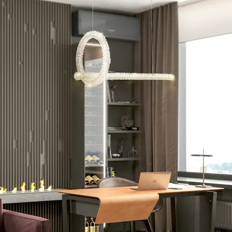 lustre moderne en cristal design pour décoration intérieure élégante - vue 6 sur 23