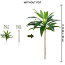Set of 3 artificial dracaena plants for realistic decoration