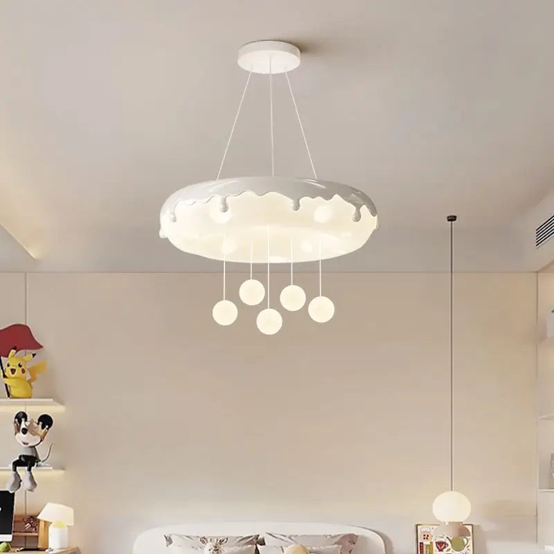 52cm Donuts Pendant Lamp With Remote Control Dimming Children's Room Bubble Ball Chandelier Light Kids Nursery Bedroom Lamp LED - vue 7 sur 12