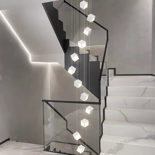 lustre minimaliste moderne pour escalier duplex rotatif