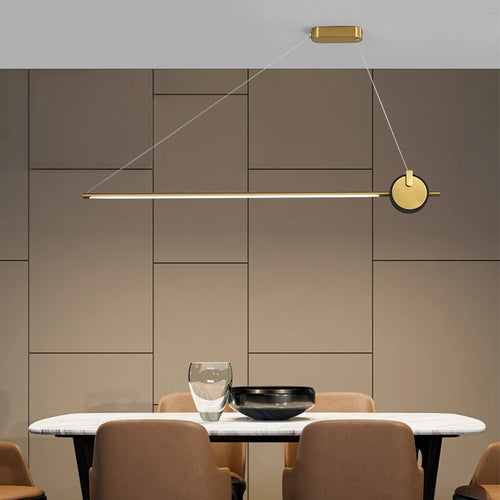 luminaire suspendu nordique simple longue bande déco maison