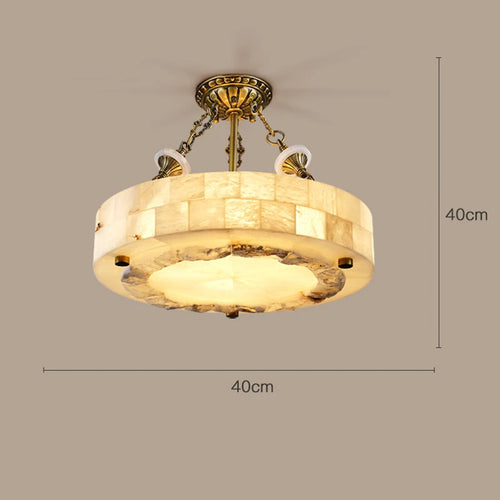 Luxueux plafonnier en marbre naturel circulaire 30CM 40CM chambre salon salle à manger Grand luminaire suspendu luminaire suspendu - vue 9 sur 9