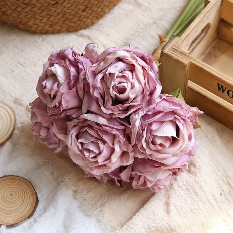 bouquet de roses artificielles pour décoration et photographie - vue 11 sur 13