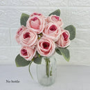 bouquet de 10 roses artificielles en soie décoratives pour événements
