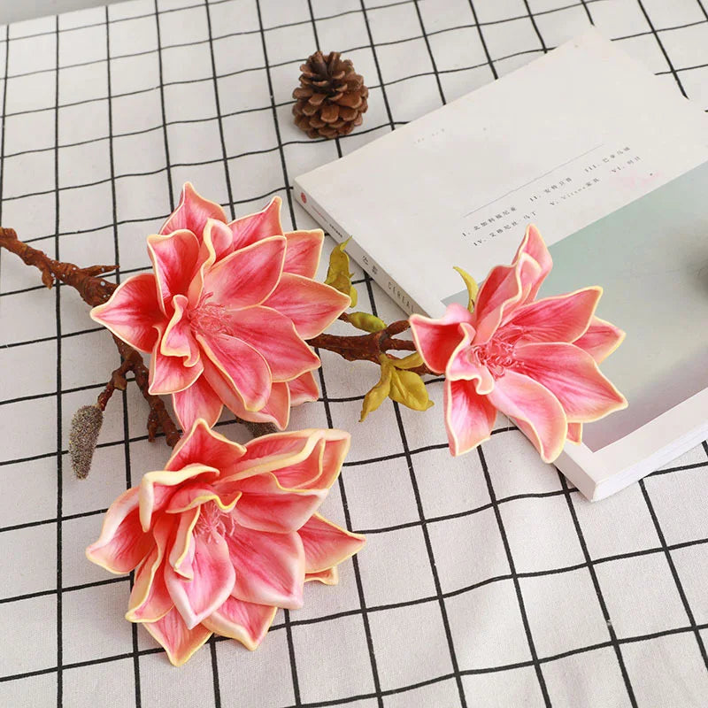 grande branche de magnolia artificielle pour décoration automnale - vue 6 sur 11