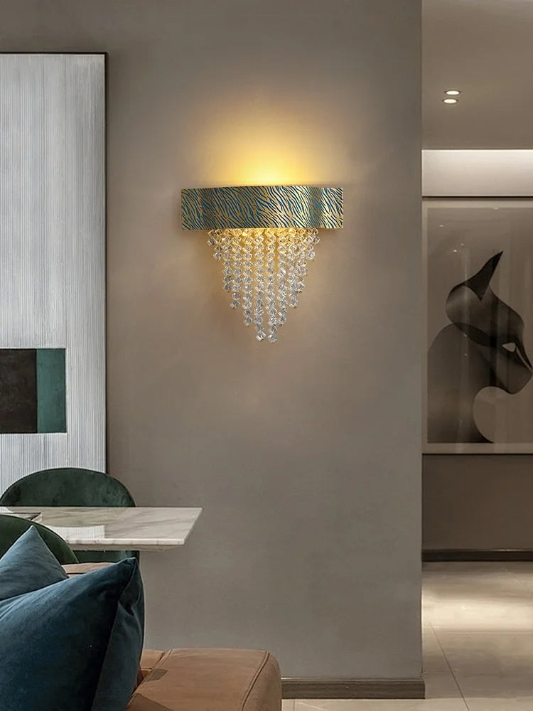 lustre en cristal cuivre postmoderne avec led dimmable - vue 5 sur 21