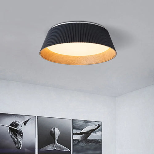 Minimalist pleated wooden pendant light for interior decoration - vue 4 sur 10