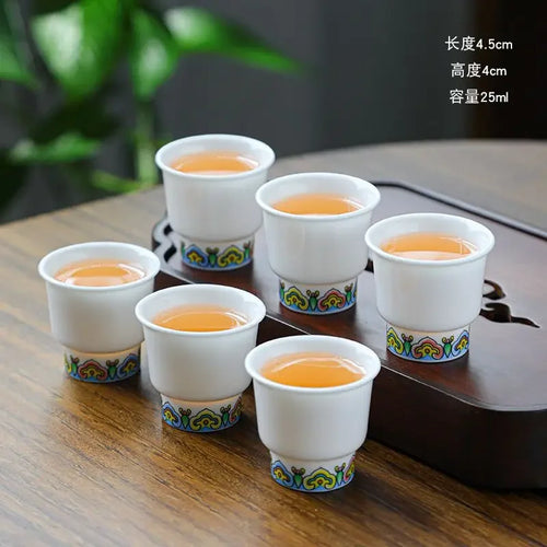 Service thé kung fu porcelaine jade 6 tasses