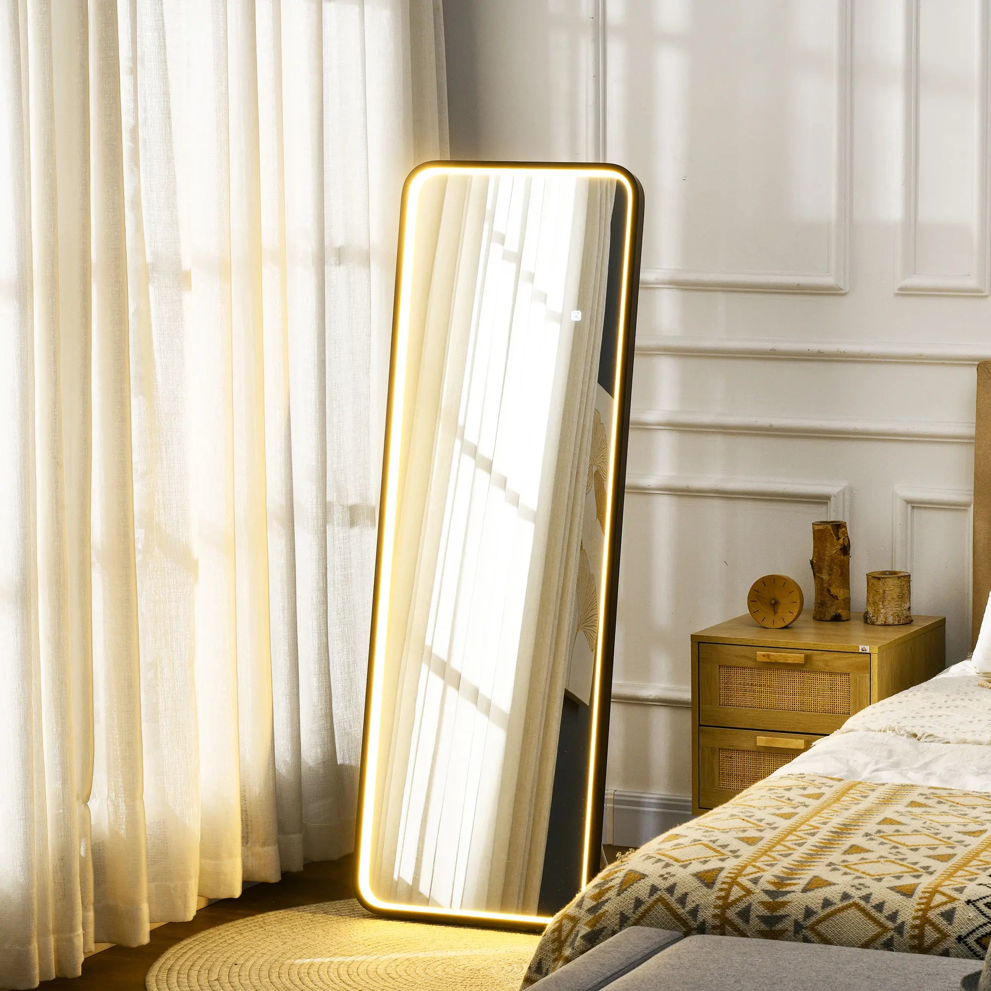 HOMCOM full body mirror with LED lights 151,5x50 cm memory function - vue 2 sur 6