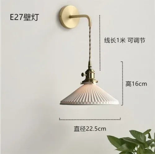 Minimalist Japanese retro ceramic pendant light for interior decoration - vue 9 sur 21