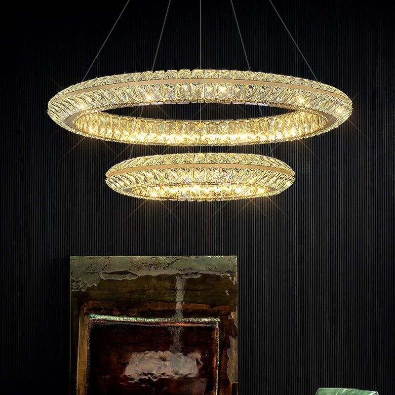 lustre de luxe en cristal led pour hôtel et bar - vue 7 sur 16