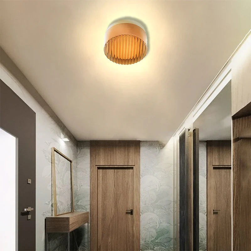 Minimalist glass nordic style LED ceiling light for interiors - vue 4 sur 13