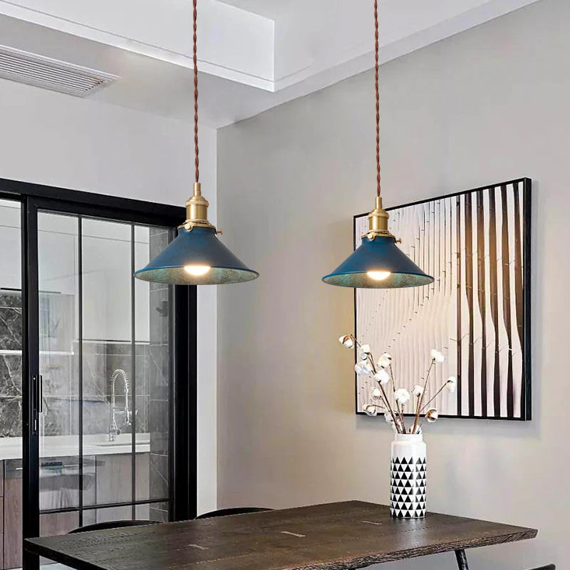 suspension loft luminaire vintage industriel avec abat-jour en métal
