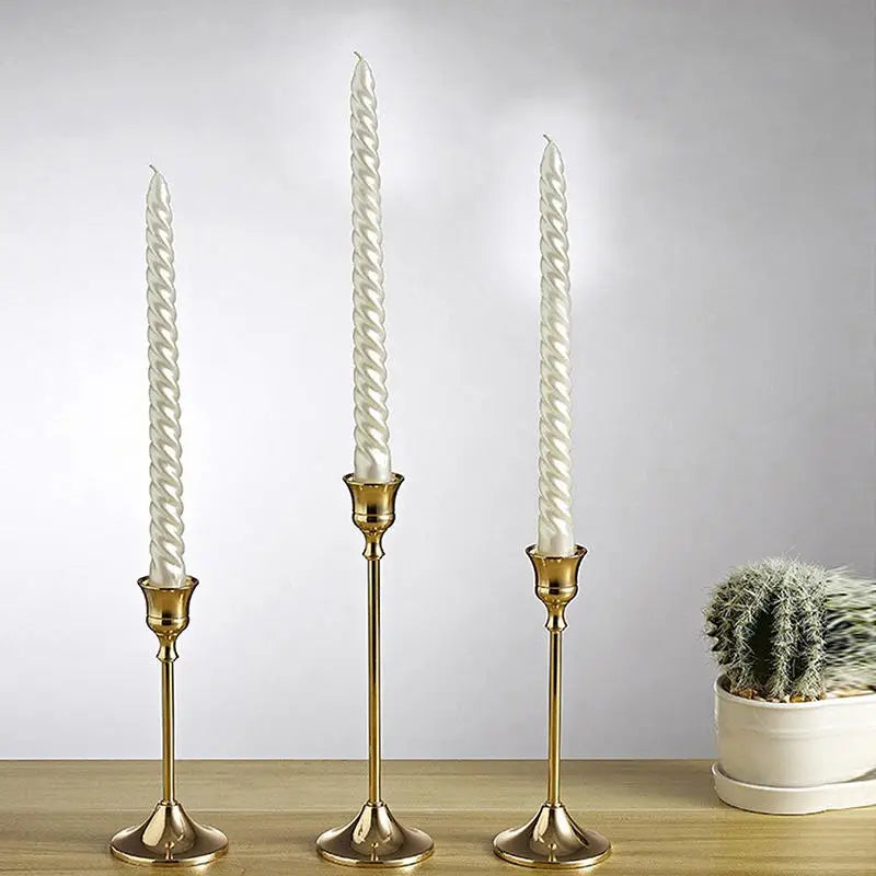 kit de bougeoirs en laiton doré pour décorations festives - vue 5 sur 26