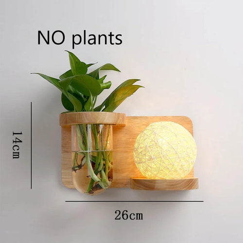 applique murale led en bois avec pot de plante nordique - vue 15 sur 23