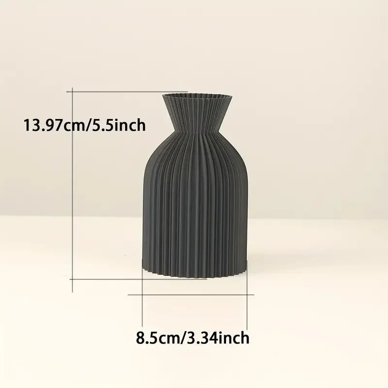 Elegant Black Plastic Vase - Boho Chic Decorative Centerpiece for Home, Office, and Living Room - vue 3 sur 8
