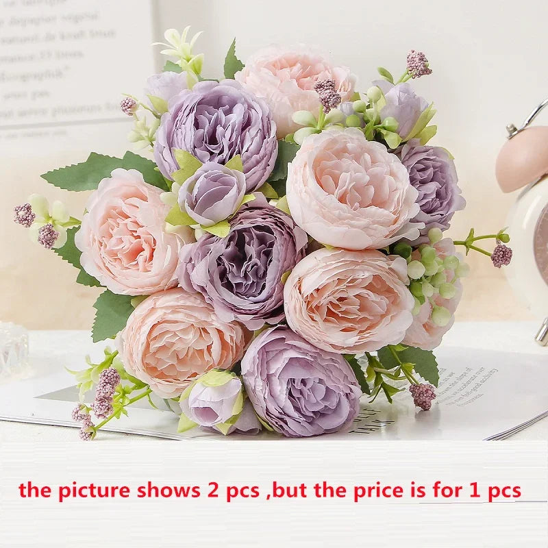 pivoines artificielles en soie pour décoration élégante et raffinée - vue 11 sur 15