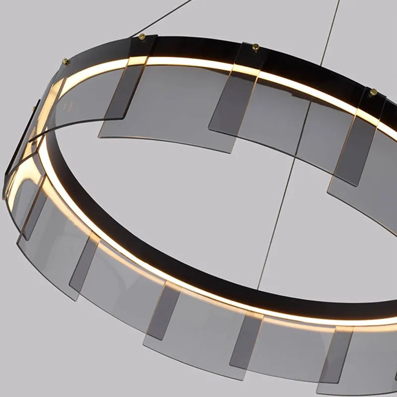 lustre design led en verre stratos pour intérieur - vue 7 sur 7