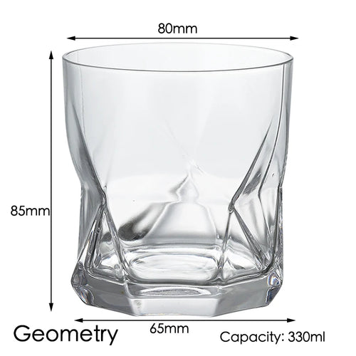 Verres whisky old fashioned motif relief élégant