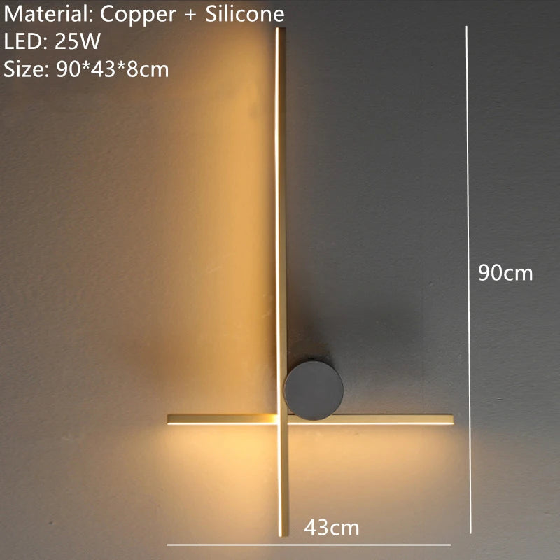 Minimalist copper LED wall light for decorative ambience - vue 10 sur 14