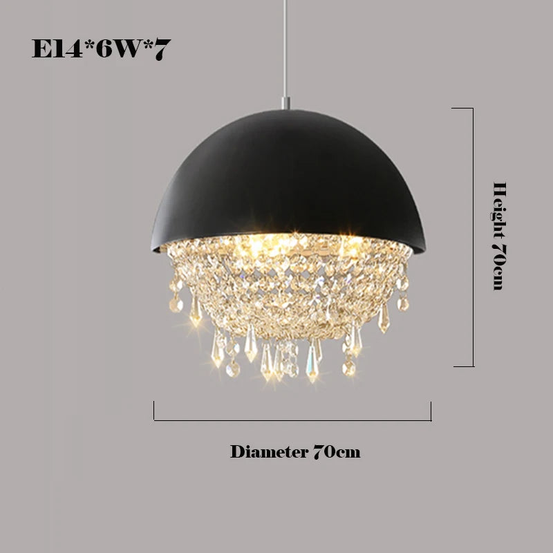 suspension créative en cristal hémisphère pour intérieur - vue 10 sur 18
