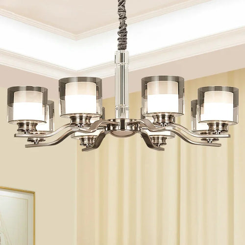 plafonnier led suspendu métal nickel design moderne luminaire décoratif intérieur
