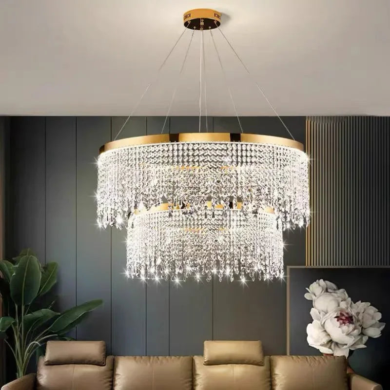 lustre moderne en cristal pour décoration intérieure élégante - vue 5 sur 14
