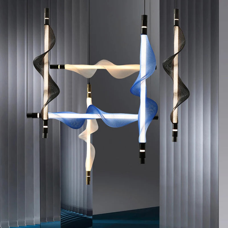 lustre design led postmoderne en acrylique tendance 2024 éclairage suspendu - vue 6 sur 18
