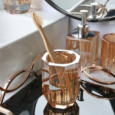 distributeur de savon en verre luxe pour salle de bain - vue 10 sur 15