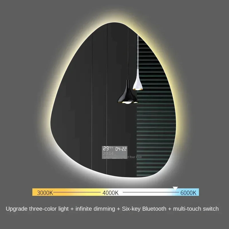 miroir vertical irrégulier avec lumière led et haut-parleur bluetooth - vue 13 sur 15