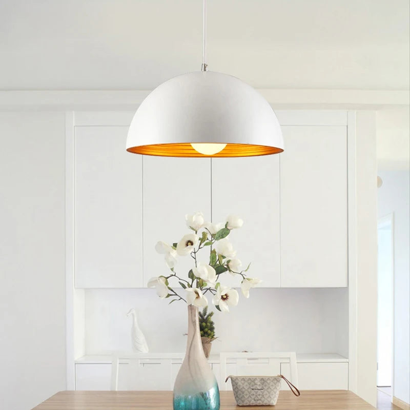 Suspension moderne demi-boule double couche
