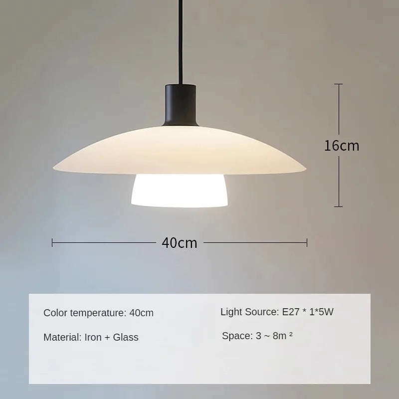 Minimalist Japanese glass chandelier for interior decoration - vue 12 sur 12