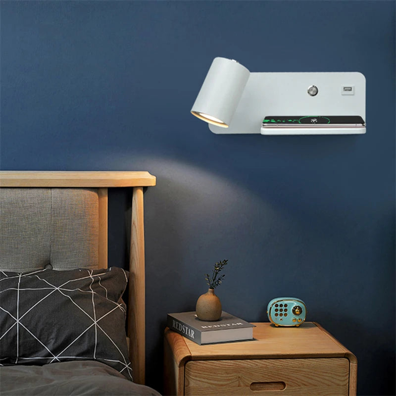 applique murale led moderne avec usb et chargement sans fil - vue 11 sur 10