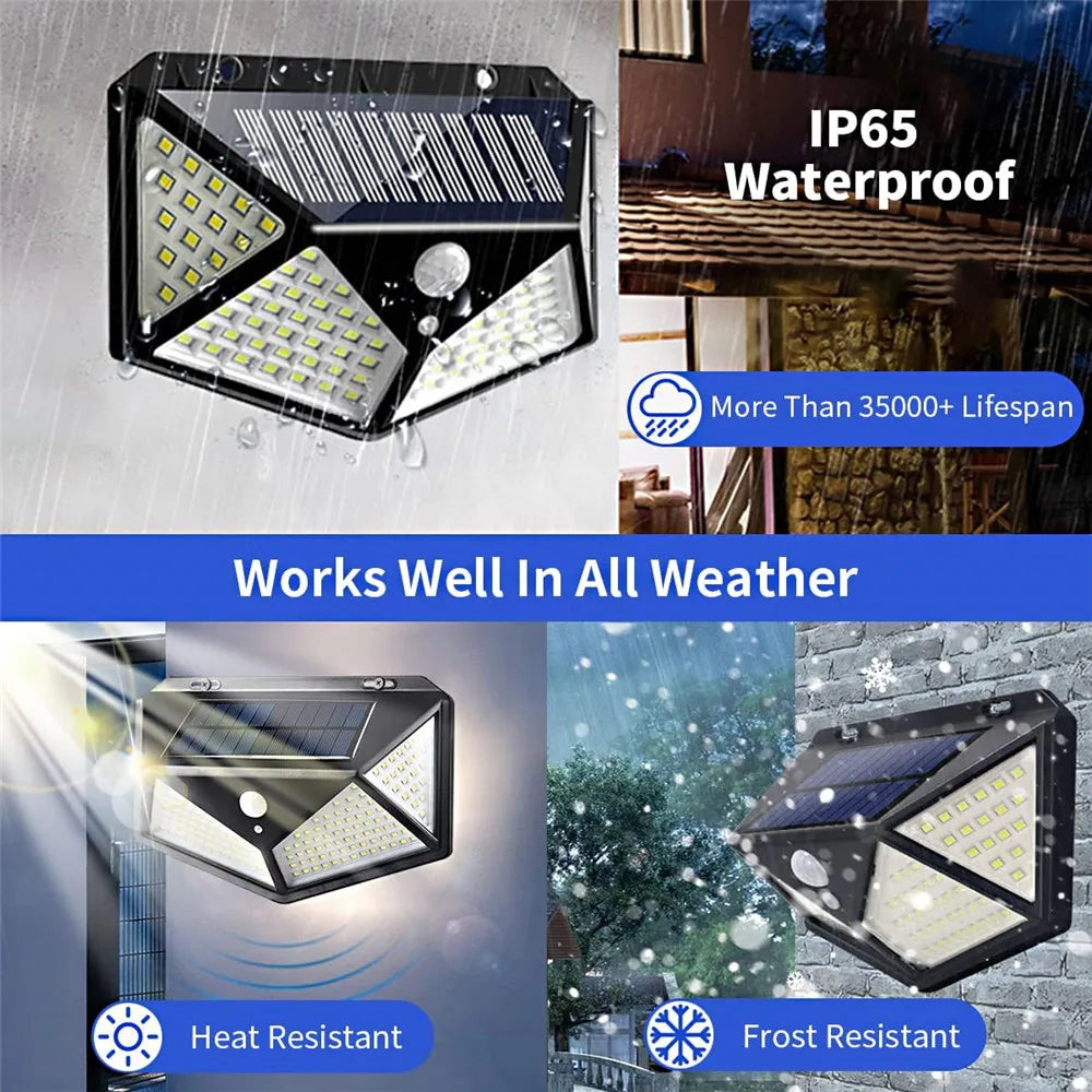 led lumière solaire extérieure étanche avec capteur de mouvement 3 modes - vue 9 sur 8