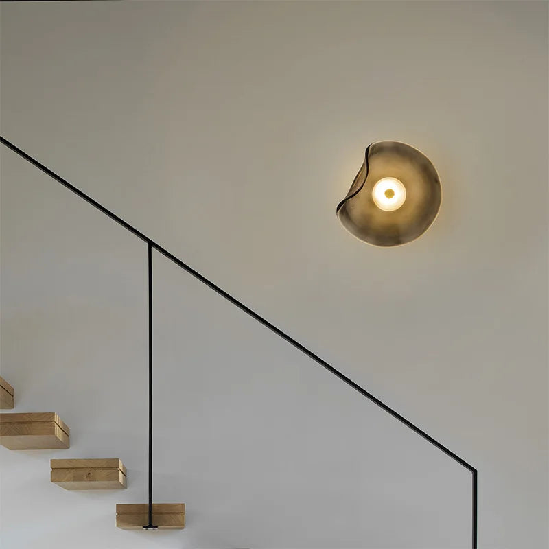 applique murale led verre gris ambre style art déco - vue 5 sur 8