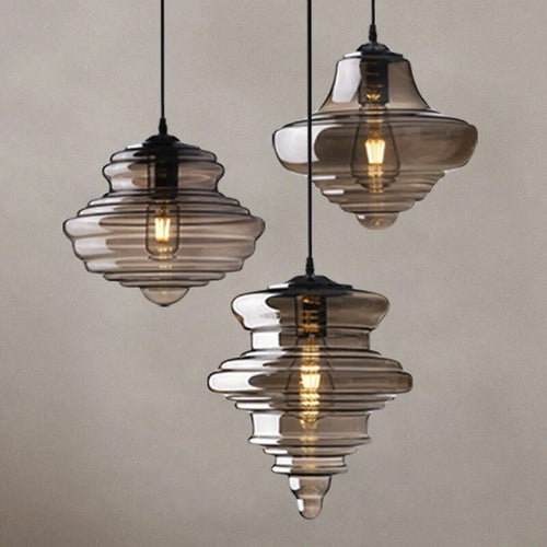 Suspension en verre de style industriel