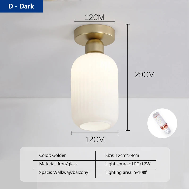 plafonnier nordique en verre simple luxe américain - vue 12 sur 14