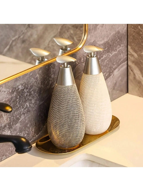 Creative Retro Style Ceramic Push-Type Soap Dispenser With Pump, Hand Soap Bottle, Suitable For Bathrooms Kitchens And Toilets - vue 2 sur 11