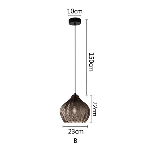 Suspension nordiques en verre ambre lampe suspendue Luminaires de cuisine E27 Restaurant chambre chevet décor lampe Luminaires - vue 12 sur 14