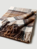 plaid laine cachemire motif ecossais style campagnard hiver