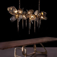 lustre en verre nordique de luxe en cristal moderne
