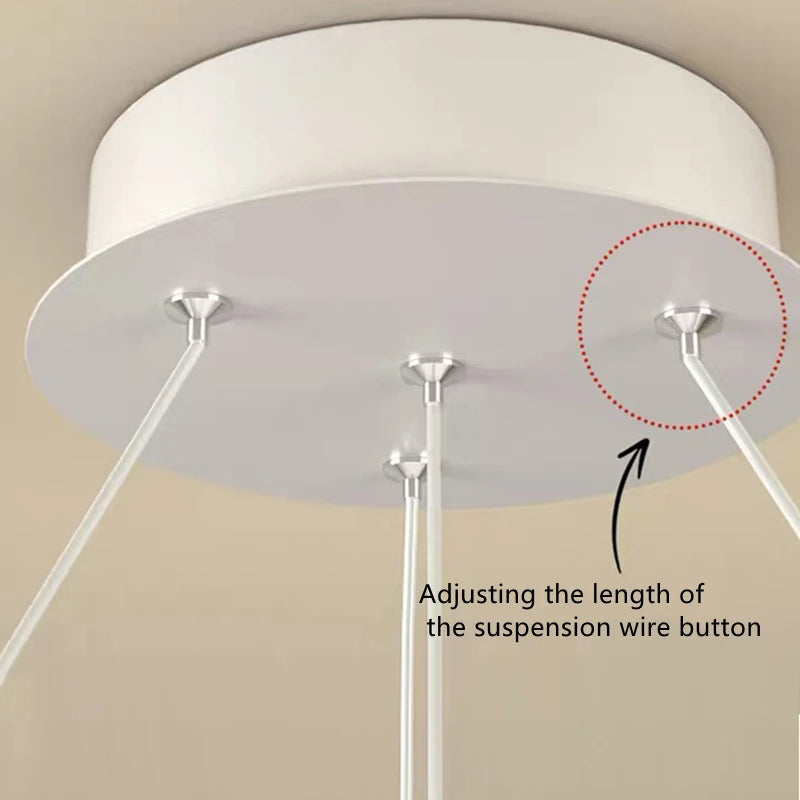 lustre circulaire en forme de boule de fer pour salon - vue 6 sur 8