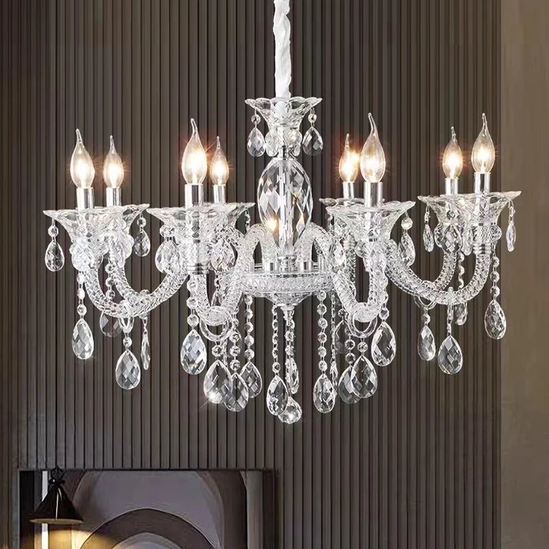 lustre moderne en verre cristal pour espace de luxe - vue 6 sur 13
