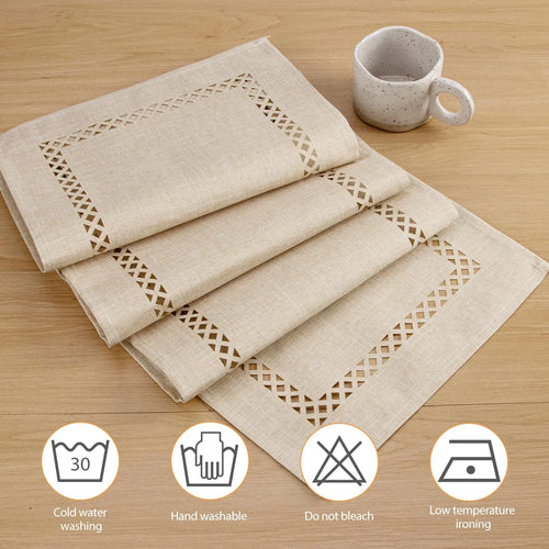 Chemin de table lin ajoure style moderne